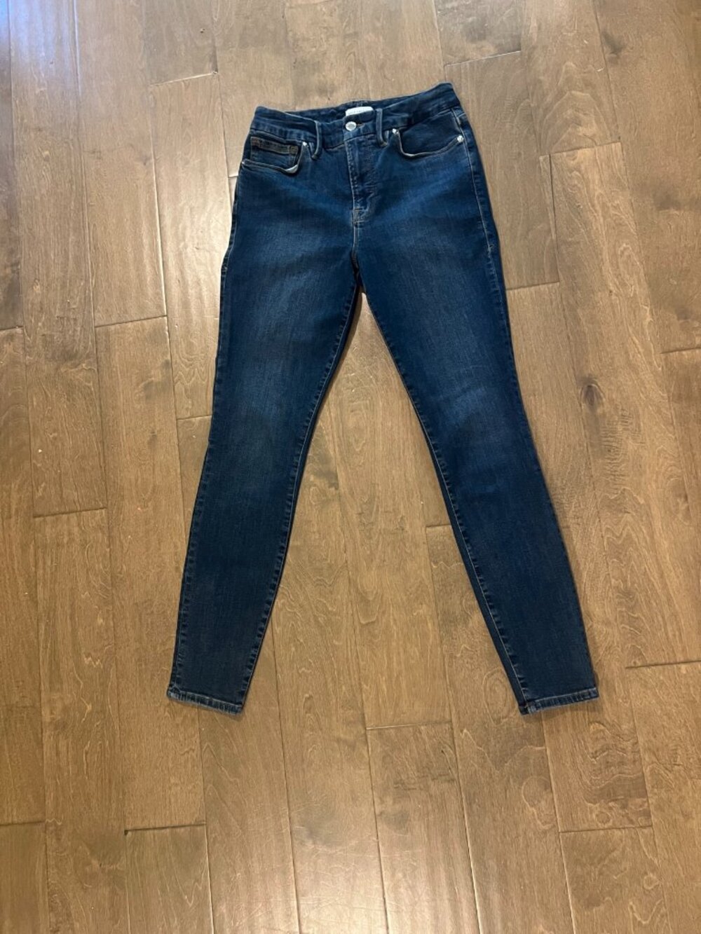 Good American Good Legs High Rise Skinny Jeans — Size 8/29 — Dark Wash